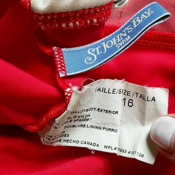 St. John's Bay Red Halter Swim Tankini - Picture 6 of 6